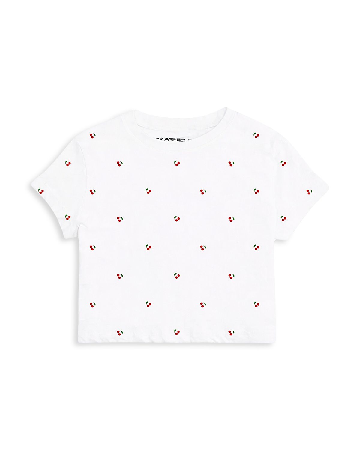 KatieJnyc Girls' Fearless Cropped Cotton Tee - Big Kid