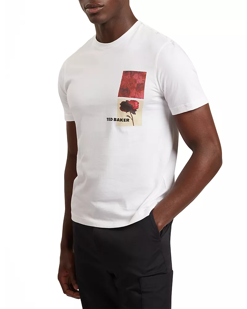 Ted Baker Floraen Short Sleeve Chest Graphic Tee