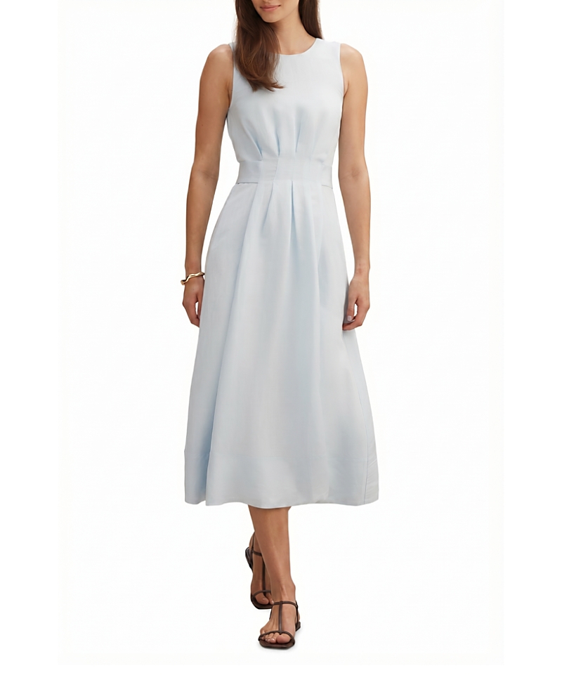 Ever New Women's Rosie Linen Sleeveless Tuck Midi Dress