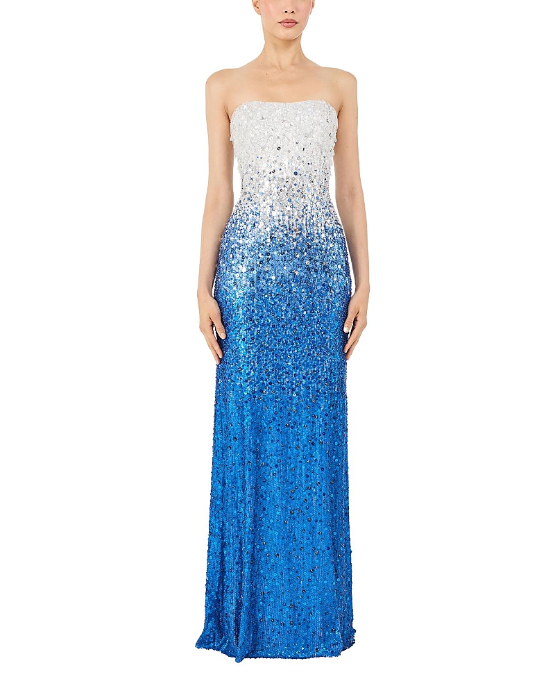 Jenny Packham Marle Saint Sequin Embellished Strapless Maxi Dress