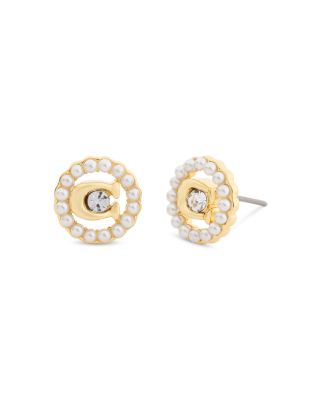 Signature C Pearl Stud Earrings