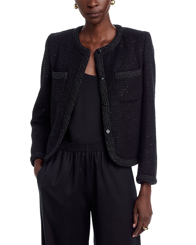 Fabiana Filippi Knit Trim Sequin Blazer