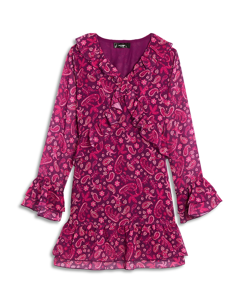 Aqua Girls' Printed Ruffled Dress, Big Kid - Exclusive