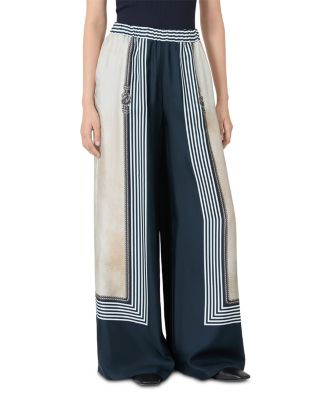 Mxmcarabo Ultramarine Silk Wide Leg Pants