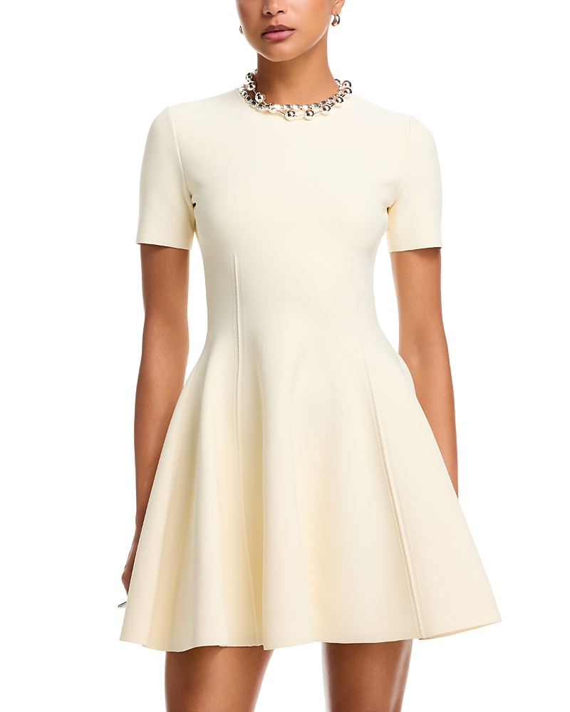 McQueen Seamed Short Sleeve Mini Dress
