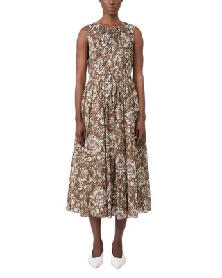Max Mara Stmagile Cotton Pleated Dress