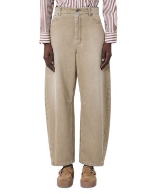 Wkdarcadia High Rise Barrel Jeans in Beige