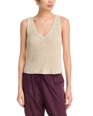 Tape Yarn V Neck Tank Top - Exclusive