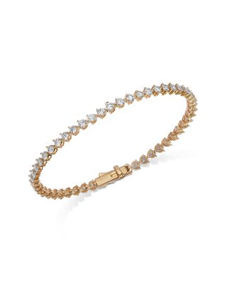 Luxe Collection Certified Lab Grown Diamond Tri Prong Tennis Bracelet in 14K Yellow Gold, 4.0 tcw