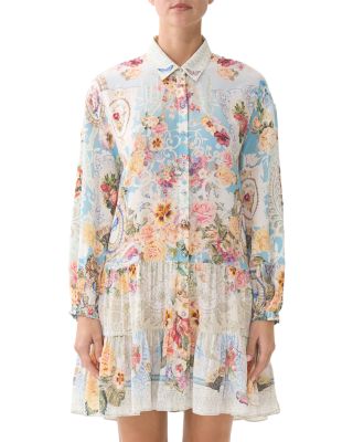 Silk Long Sleeve Mini Dress