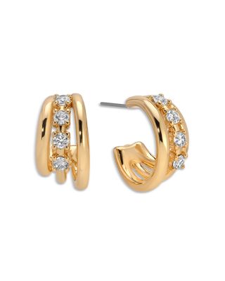 Mini Gleam 18K Gold Plated Hoop Earrings, 0.7" diameter