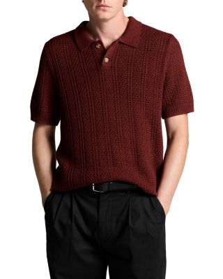Vince Seed Stitch Rib Short Sleeve Polo