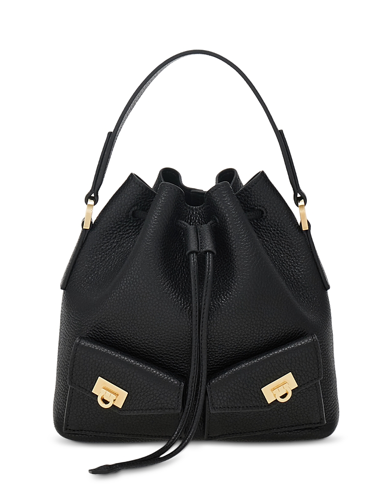 Ferragamo Mini Textured Leather Bucket Bag