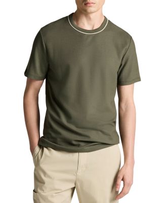 Tipped Pima Pique Short Sleeve Crewneck Tee
