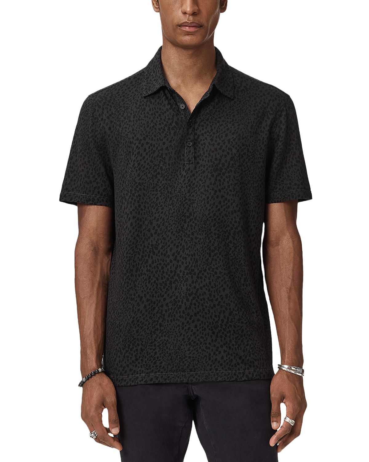 John Varvatos Marcel Short Sleeve Distorted Dots Jacquard Polo