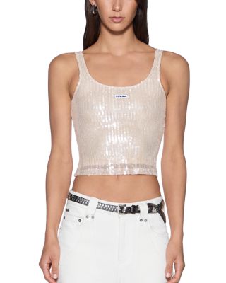 Chloe Nude Sparkle Tank Top