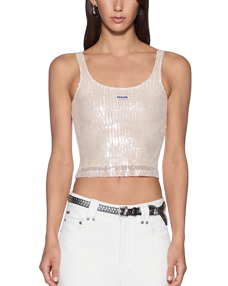Ksubi Chloe Nude Sparkle Tank Top