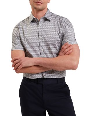 Cambay Geometric Leaf Print Short Sleeve Shirt
