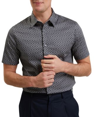 Cambay Geometric Leaf Print Short Sleeve Shirt