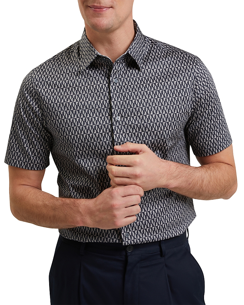 Ted Baker Cambay Geometric Leaf Print Short Sleeve Shirt