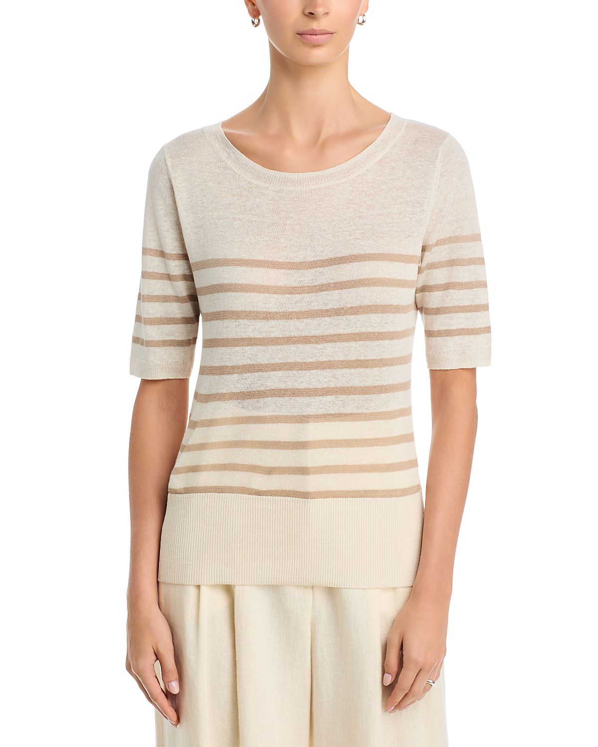 Majestic Filatures Linen Boat Neck Top