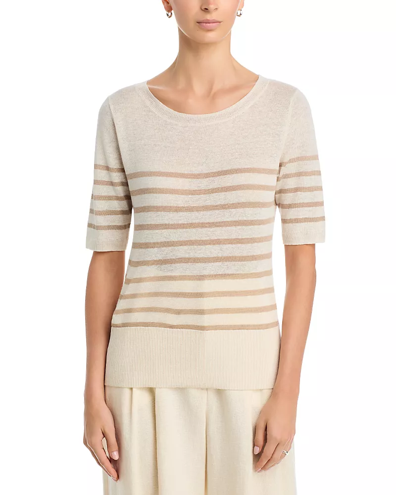 Majestic Filatures Linen Boat Neck Top