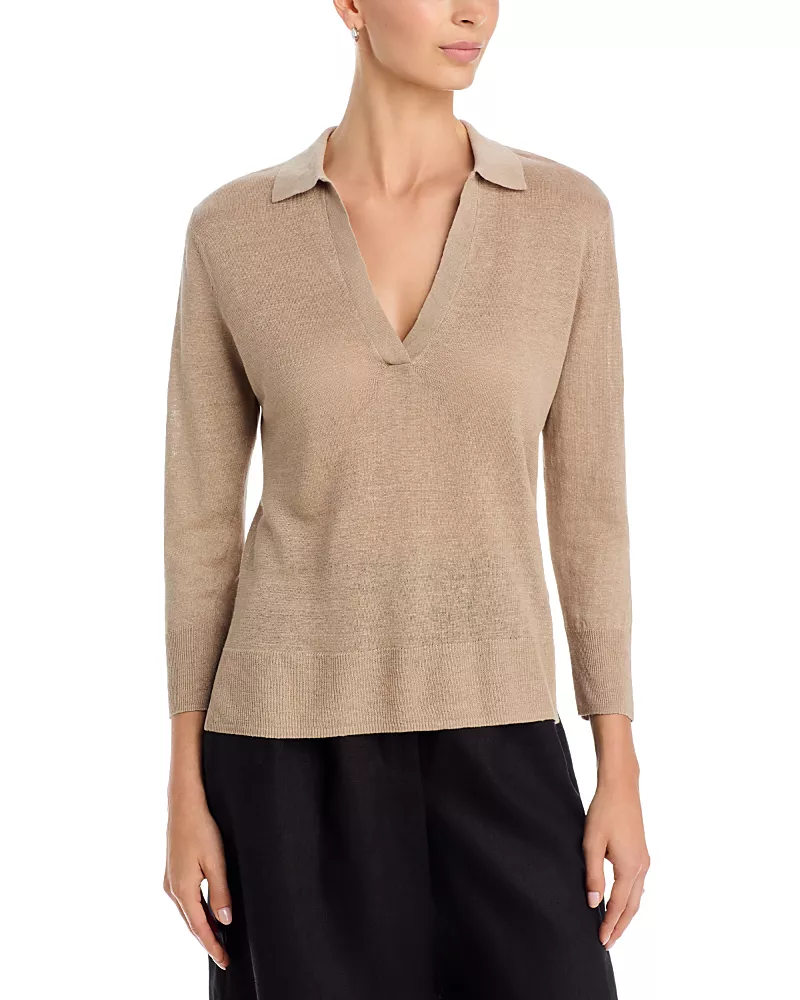Majestic Filatures Linen Collared Sweater