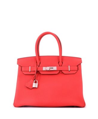 Birkin 30 Handbag Red Togo with Palladium Hardware