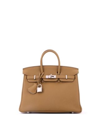 Birkin 25 Handbag Verso Togo with Palladium Hardware