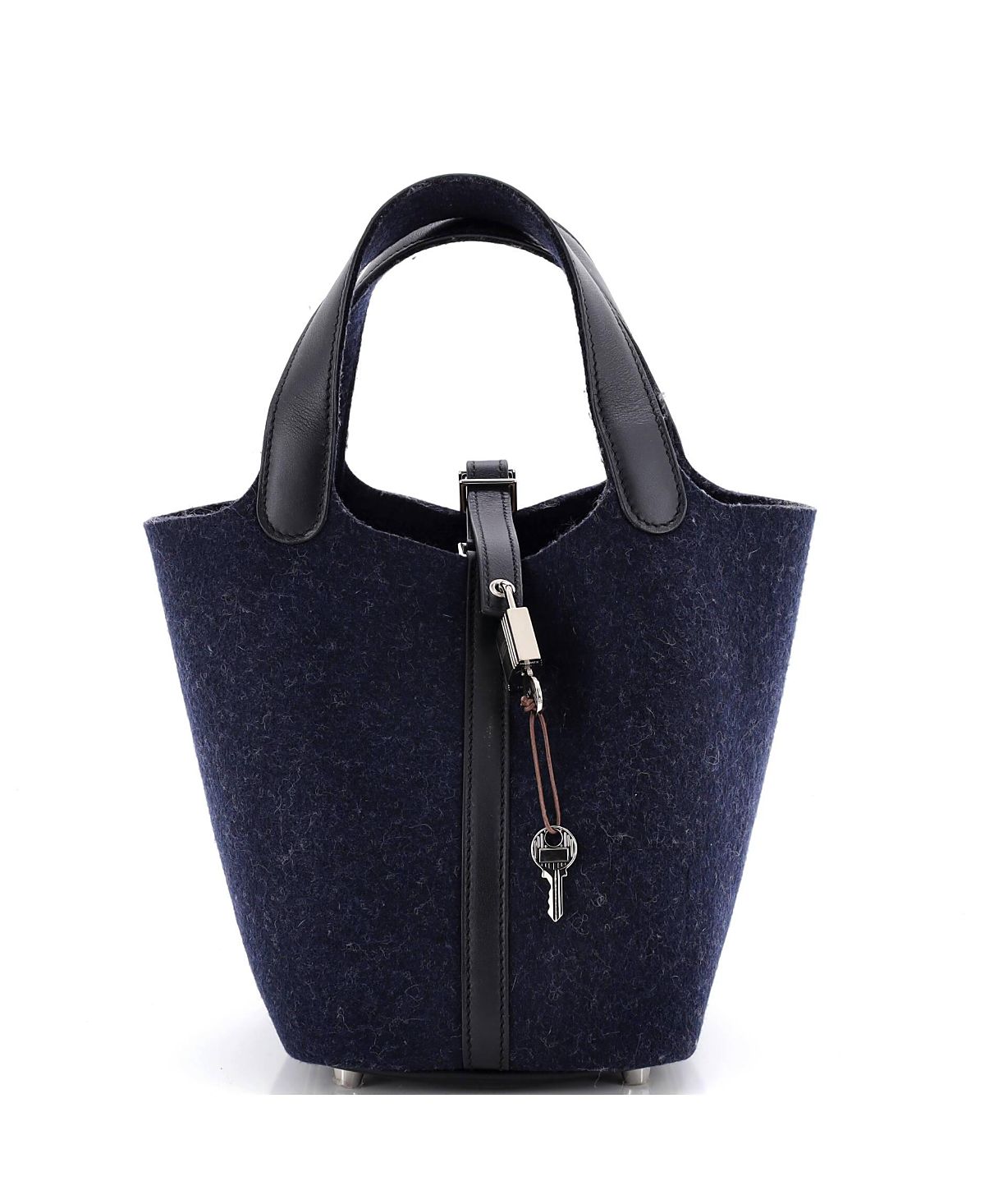 Pre-Owned Hermes Pm Picotin Lock Bag Felt with Leather