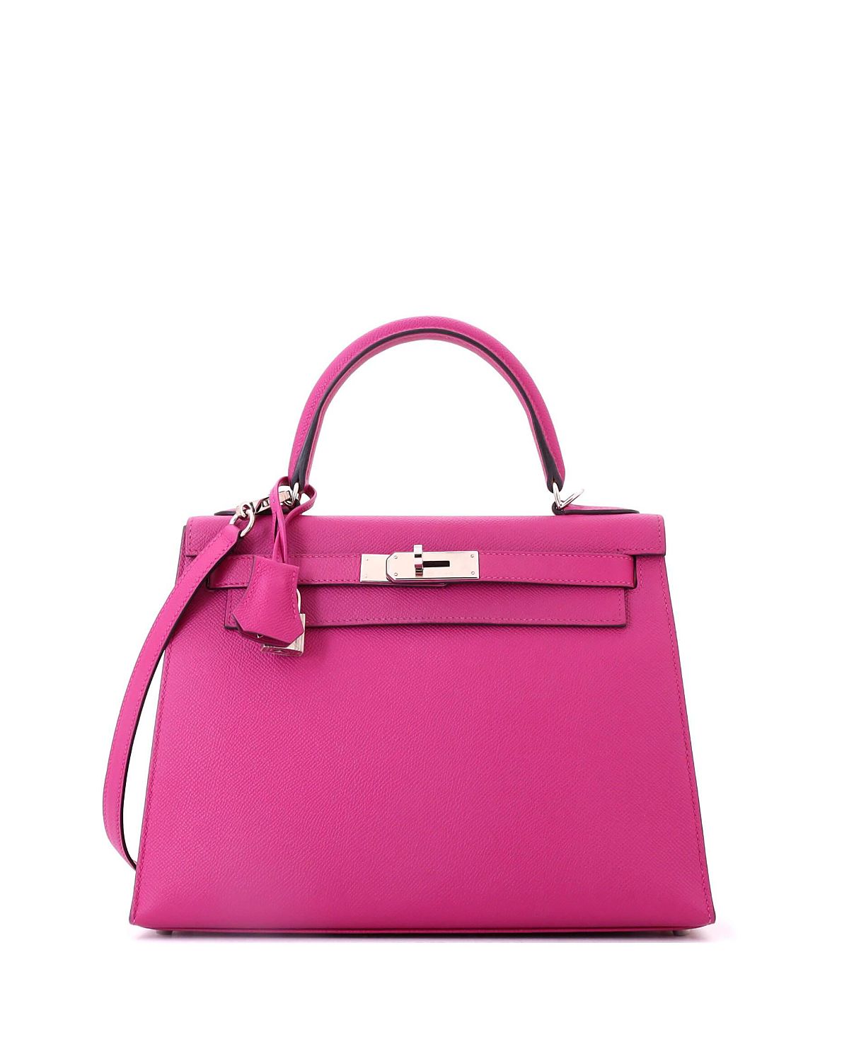 Pre-Owned Hermes Kelly 28 Handbag Pink Epsom with Palladium Hardware