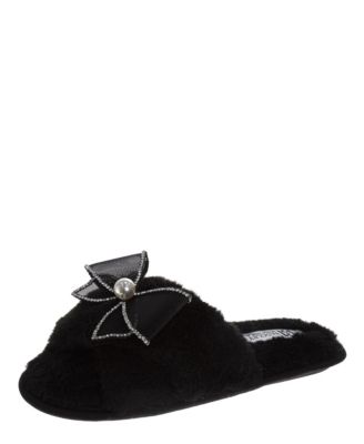 Women's Jeweled Faux Fur Slippers
