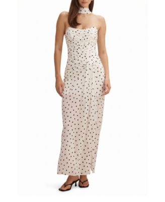  Women's Arli Strapless Ruched Maxi Dress