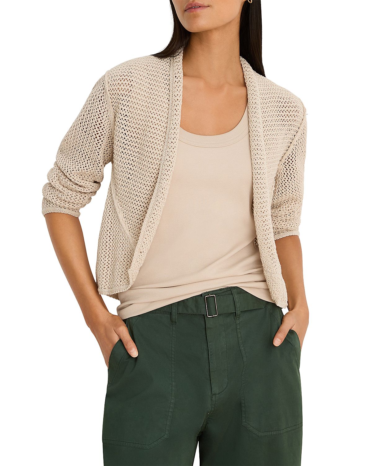 Nic+Zoe Mesh Cocoon Cardigan Sweater