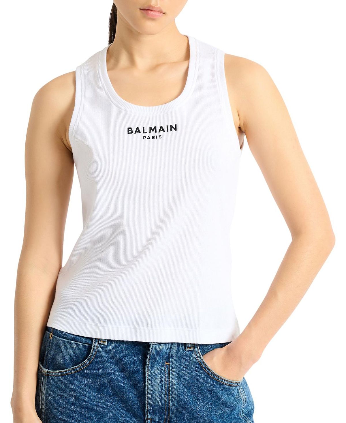 Balmain Paris Embroidered Vest Top
