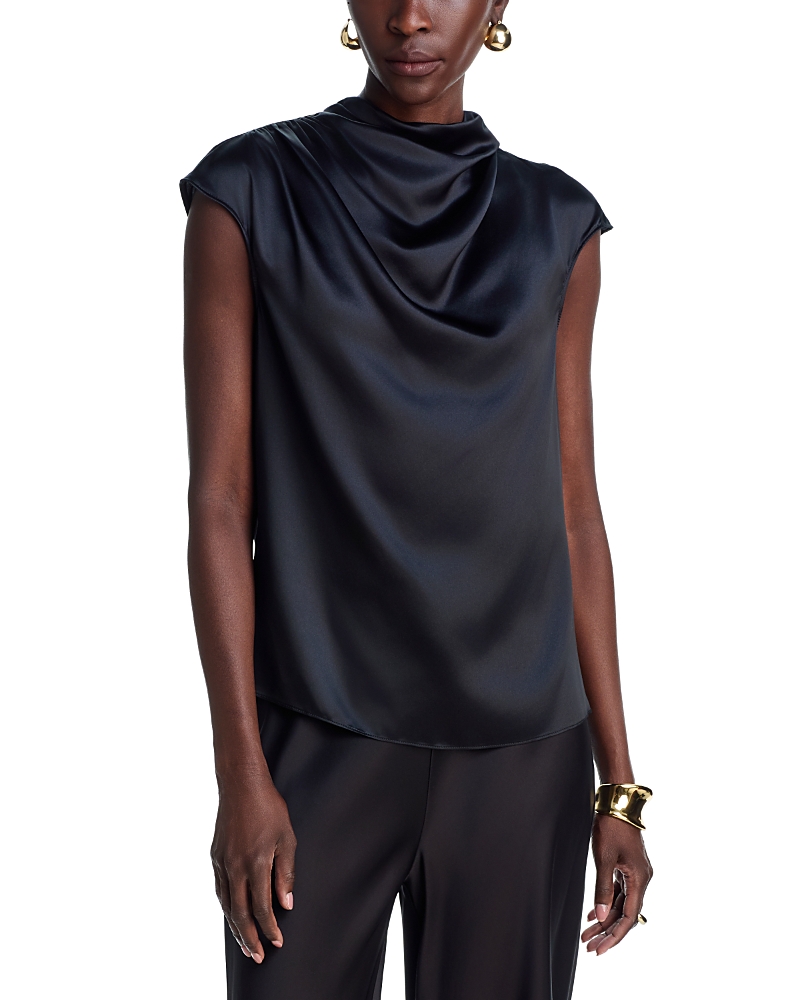 Argent Ruched Silk Blouse