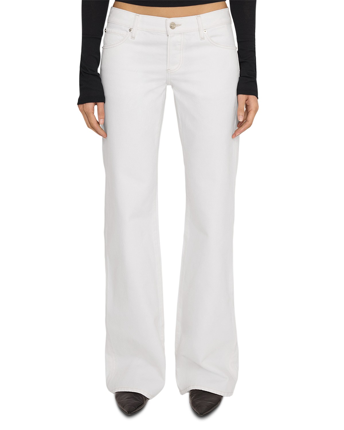 The Gray Low Rise Wide Leg Jeans in Au Natural