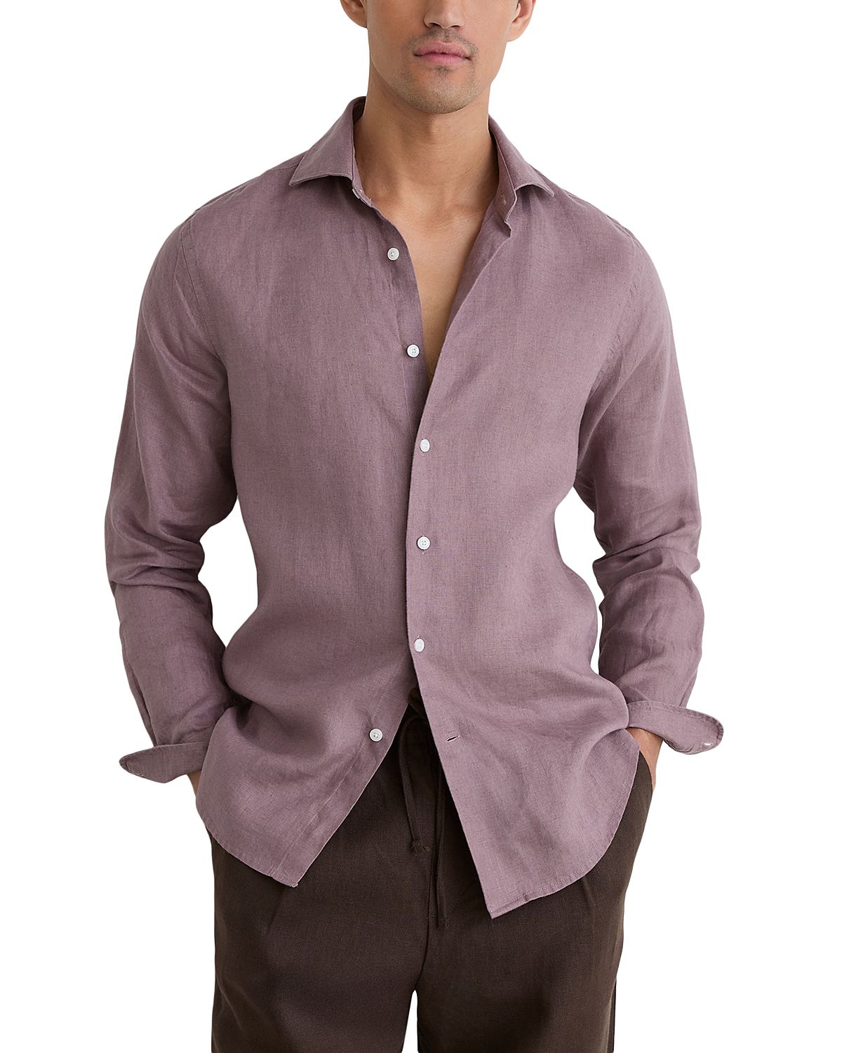 Reiss Ruban Long Sleeve Linen Shirt