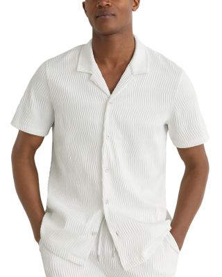 Aleo Short Sleeve Textured Wave Cuban Shirt