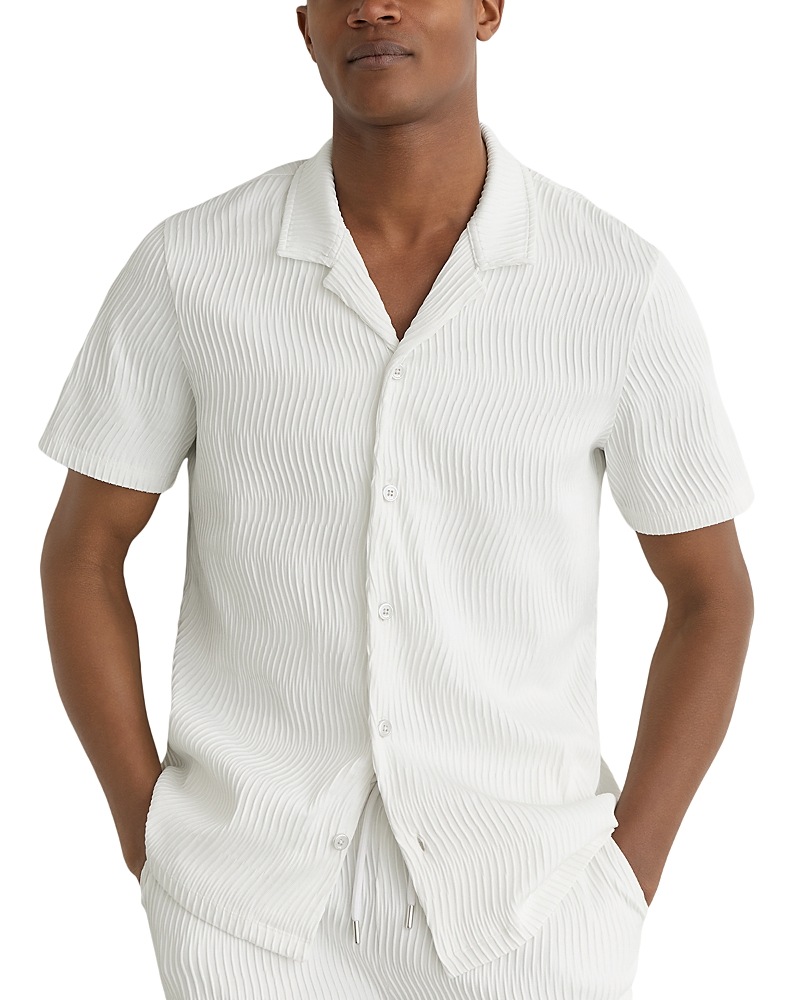 Reiss Aleo Short Sleeve Textured Wave Cuban Shirt