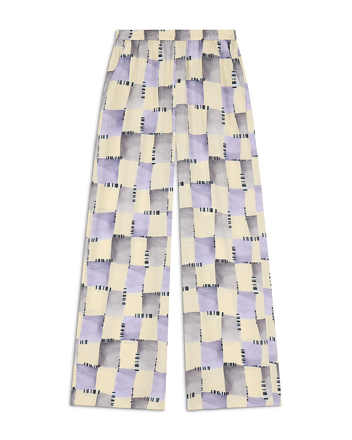 Emporio Armani Check Print Satin Pants