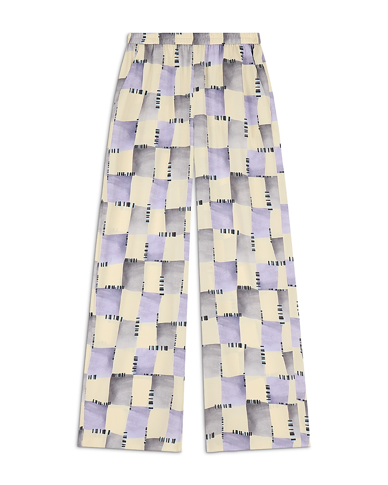 Emporio Armani Check Print Satin Pants