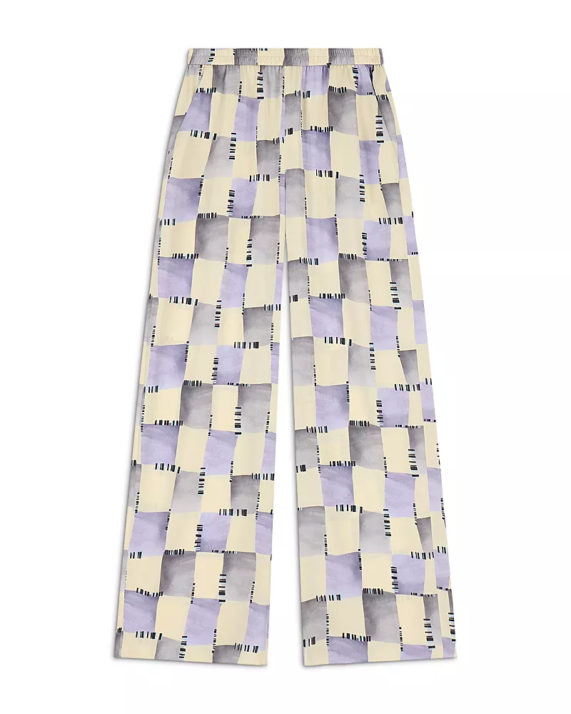 Emporio Armani Check Print Satin Pants