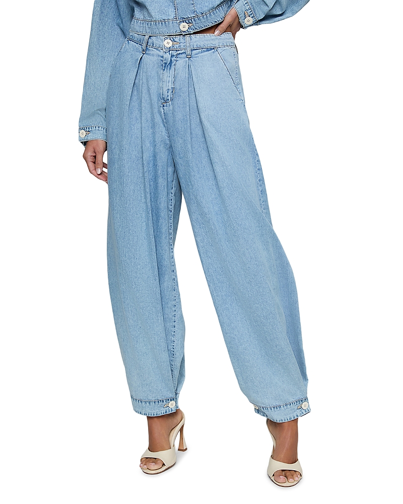 L'Agence Elias High Rise Convertible Wide Leg Ankle Jeans in Oxnard