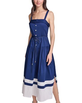 Cotton Rope Belt Midi Dress