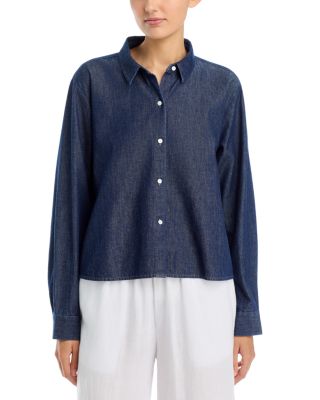 Classic Collar Short Cotton A-Line Shirt