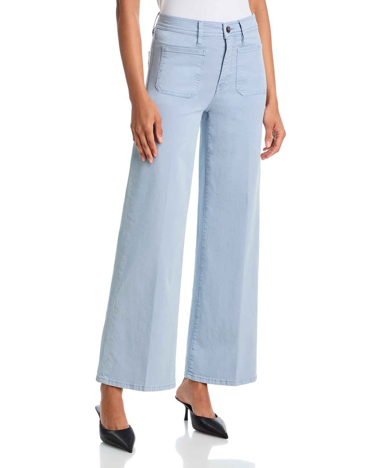 Le Slim Palazzo High Rise Wide Leg Jeans in Sky Blue