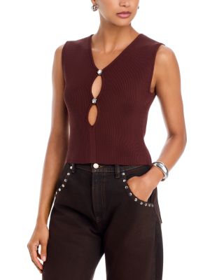 Shine Knit Button Tank - Exclusive
