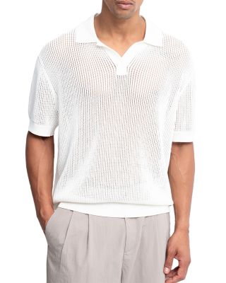 Knit Mesh Johnny Collar Polo Shirt
