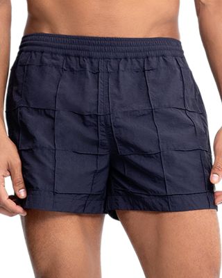 Grid Pintuck Sebastian 4" Swim Trunks